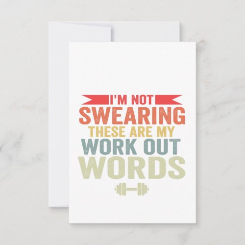 Im Not Swearing These Are my Workout Words Gym Thank You Card