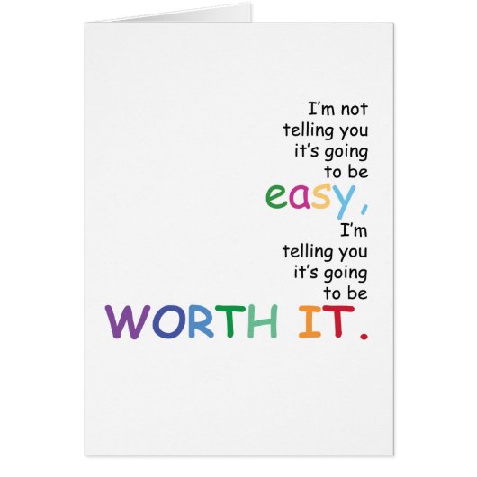 I'm Not Telling You It's Going To Be Easy... Cards (Front)
