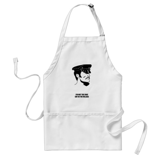 I'm not the only gay in the village adult apron (Front)