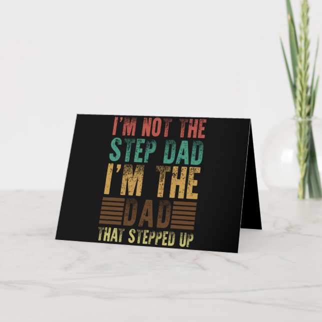 I'm Not The Step Dad Funny Step Father Gift Letterpress Thank You Card (Front)