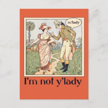 I'm Not Y'lady Postcard by ellesgreetings at Zazzle