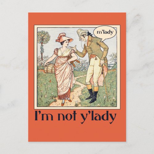 Im not ylady postcard