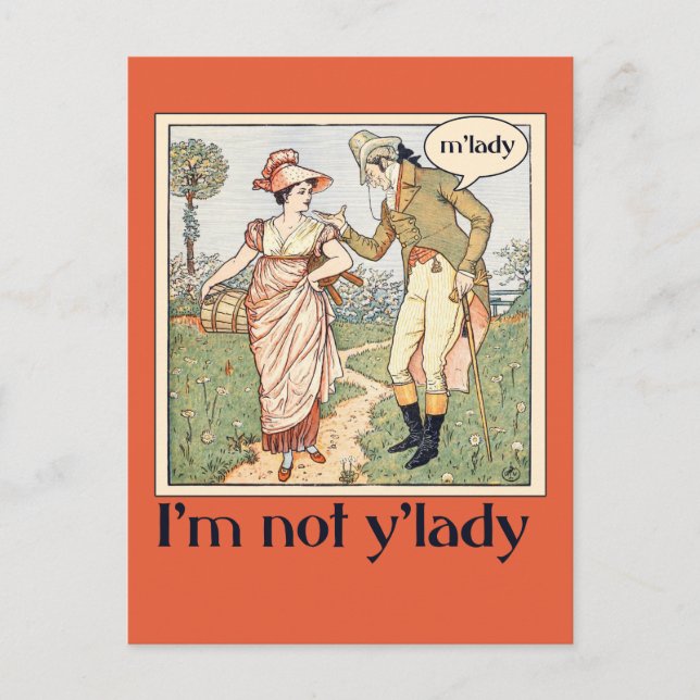I'm not y'lady postcard (Front)
