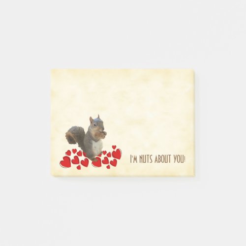 Im Nuts About You Brown Squirrel With Red Hearts Post_it Notes