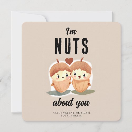 Im Nuts about you Funny Cute Valentines Day  Holiday Card