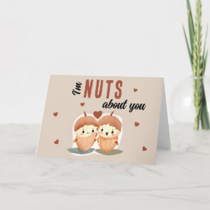 I'm Nuts about you Funny Cute Valentine's Day Holiday Card