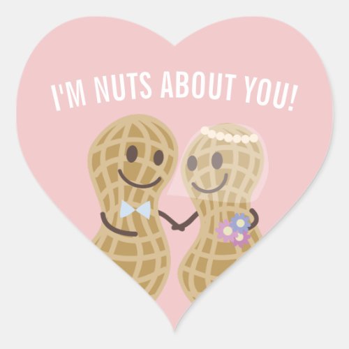 Im Nuts About You Funny Love Quotes Heart Sticker