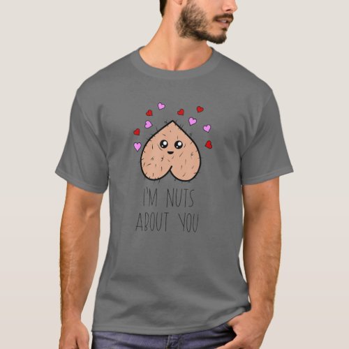 Im Nuts About You Happy Couple Valentines Day Gif T_Shirt