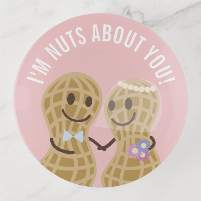 I'm Nuts About You Happy Wedding Anniversary Trinket Tray (Front)