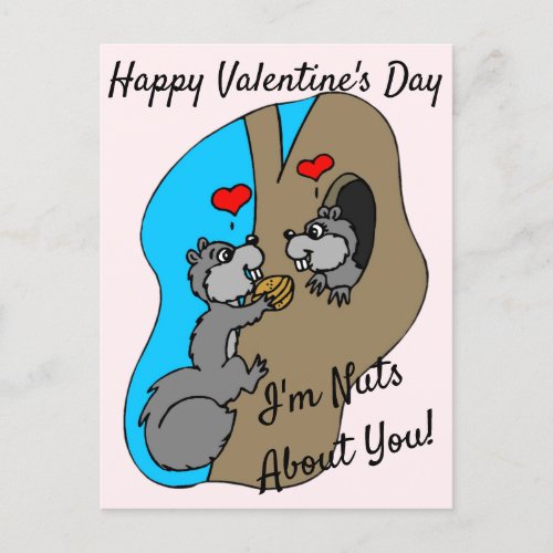 Im Nuts About You Squirrel Happy Valentines Day Postcard