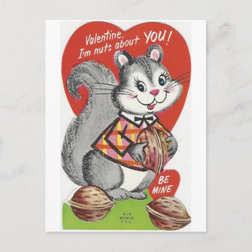 Im Nuts About You Valentine Holiday Postcard