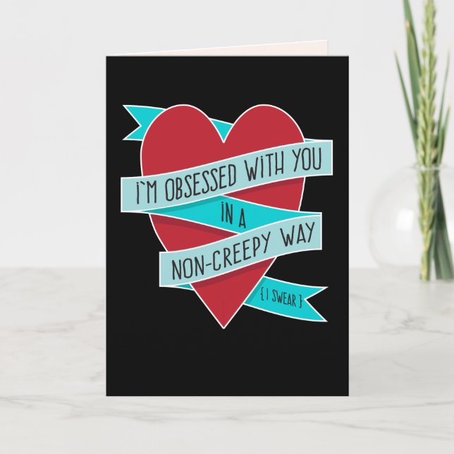 I'm Obsessed with You... Modern Funny Love Card (Front)