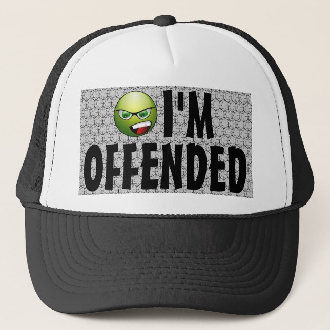 I'm Offended Angry Bubble Wrap Trucker Hat (Front)