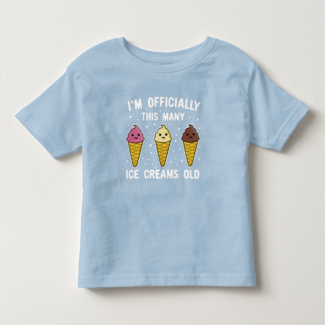 I'm Officially This Many Ice Creams Old 3 years ol Toddler T-shirt (Front)