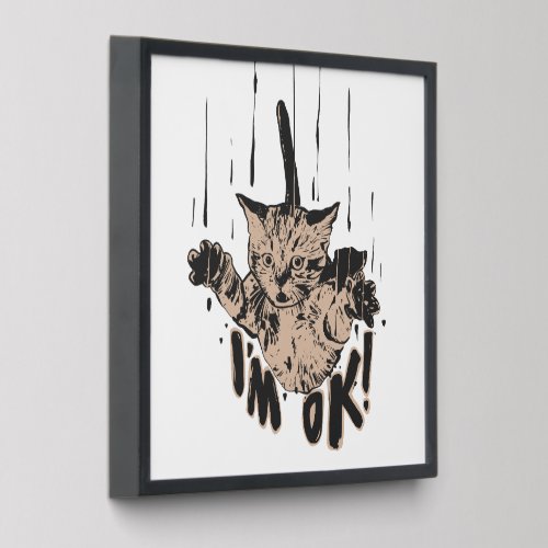 I'm okay, Falling cat Peel And Stick Photo Tile
