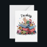 I'm Okay Funny Quilting Christmas Lovers Note Card<br><div class="desc">Im Oky Quilt,  Quilting Humor Christmas,  Quilter Inside Joke,  Festive Sewing Meme,  Crafty Holiday Shirt,  Funny Quilt Block,  OKY Quilt Lover,  Cozy Christmas Craft,  Quilting Community Gift,  Holiday Maker Humor</div>