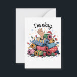 I'm Okay Funny Quilting Christmas Lovers Note Card<br><div class="desc">Im Oky Quilt,  Quilting Humor Christmas,  Quilter Inside Joke,  Festive Sewing Meme,  Crafty Holiday Shirt,  Funny Quilt Block,  OKY Quilt Lover,  Cozy Christmas Craft,  Quilting Community Gift,  Holiday Maker Humor</div>