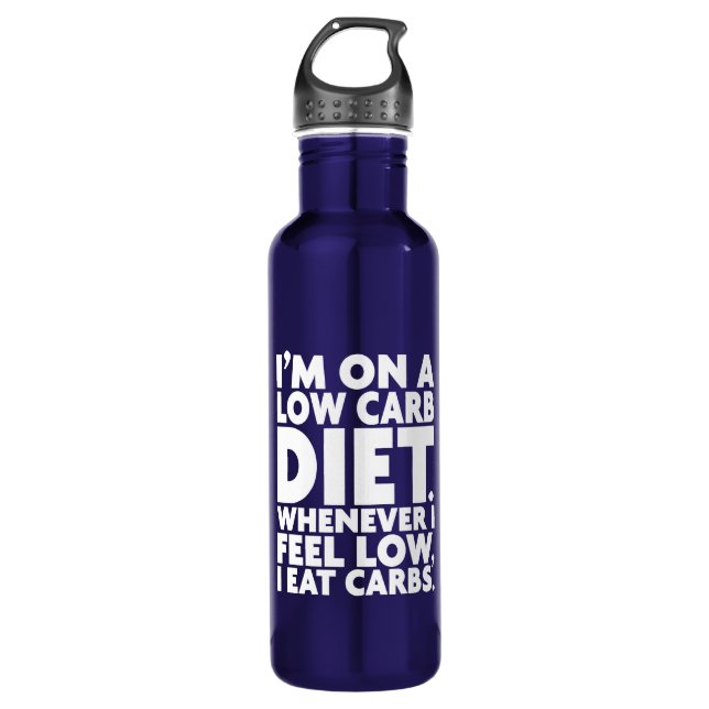I'm On A Low Carb Diet - Funny Novelty Stainless Steel Water Bottle (Front)