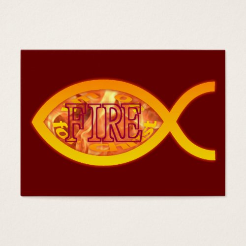 I'm on FIRE for Christ - Christian Fish Tract Card Business Card Template