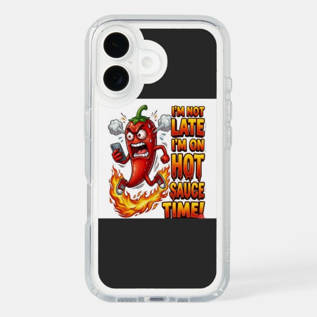 I'm On Hot Sauce Time Funny iPhone 16 Case | Spicy (Front)