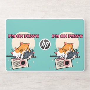 I'm on Paws-Funny, Retro Sleeping Cats on Radio HP Laptop Skin