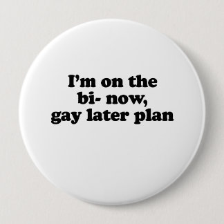 I'm on the bi now gay later plan .png pinback button