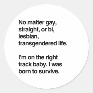 I'm on the right track baby classic round sticker