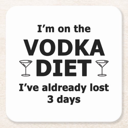 Im On The Vodka Diet Square Paper Coaster