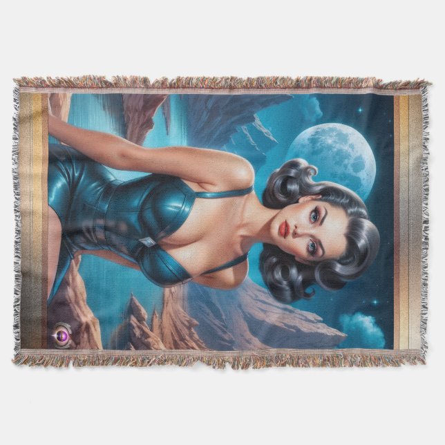 I'm On Vacation AI Concept Art by Xzendor7 Throw Blanket (Front)