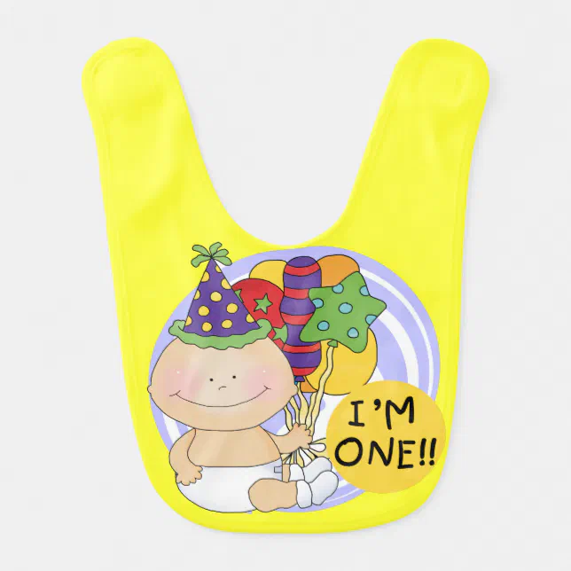 I'm ONE 1st Birthday Bib | Zazzle