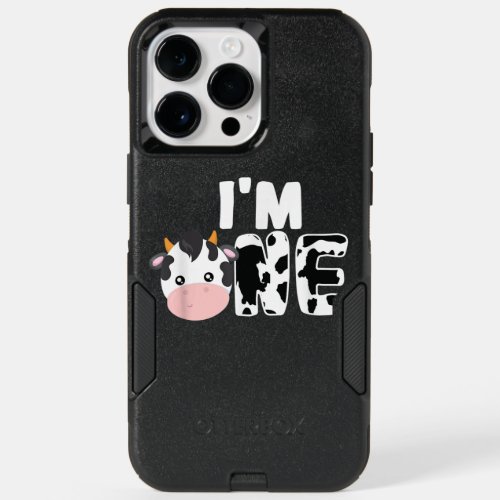 Im One Age 1 Cow Farm Theme Birthday 1 Yrs Old  OtterBox iPhone 14 Pro Max Case