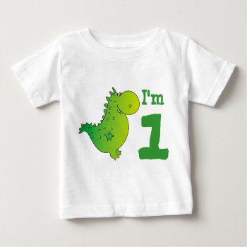 I'm One Baby's First Birthday T-shirt Cute Dragon Baby T-shirt by goodmoments at Zazzle