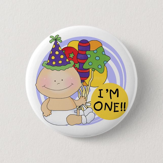 I'm ONE Birthday Tshirts and Gifts Pinback Button (Front)