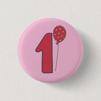I'm One - Cute Balloon Pink & Red 1st Birthday