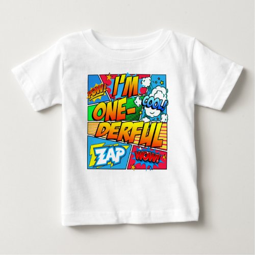 Im One Derful Comic Book 1st Birthday Baby T_Shirt