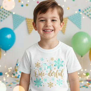 I'm one-derful snowflakes one first birthday baby T-Shirt