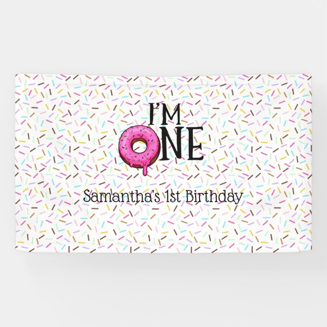 I'M One Donut 1st Birthday  Banner (Horizontal)