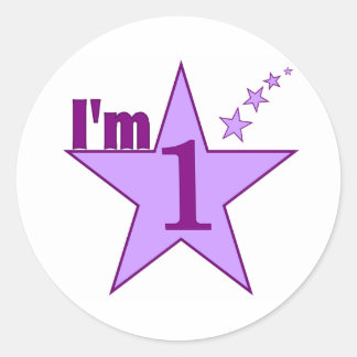 I'm one (girl 1st birthday party) classic round sticker