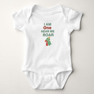I'm One Hear Me Roar Birthday baby T-Rex Birthday Baby Bodysuit