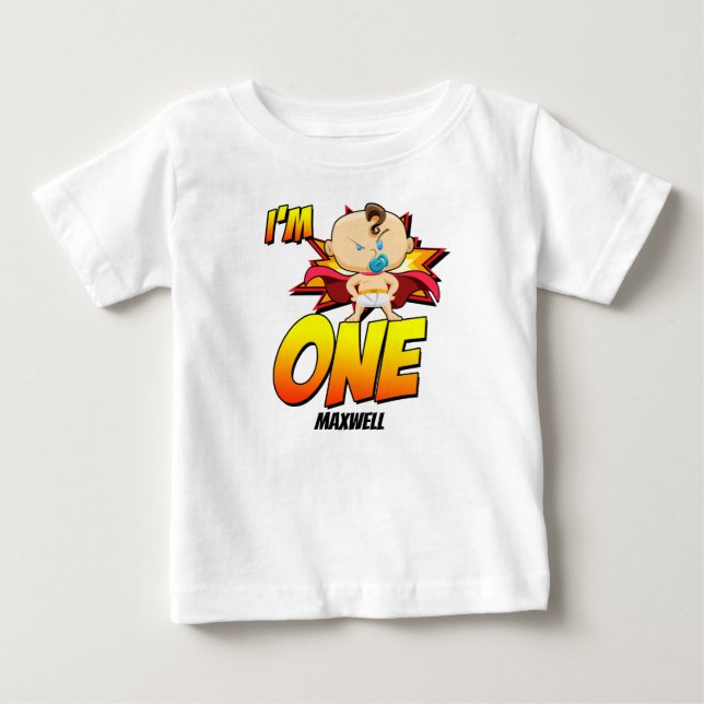I'm One Superhero Boy Baby T-Shirt (Front)