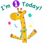 I'm One Today - Giraffe Design Cutout<br><div class="desc">Baby's 1st birthday clothes,  gifts and party decorations with picture of a giraffe that reads,  I'm 1 today.</div>