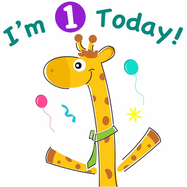 I'm One Today - Giraffe Design Cutout (Front)