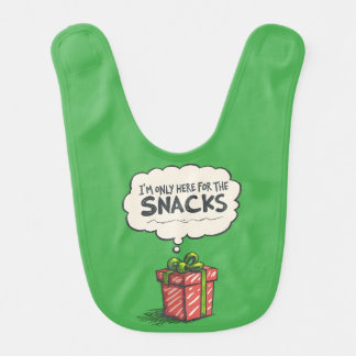 I'm Only Here For The Snacks, Grinch Mode Xmas Baby Bib