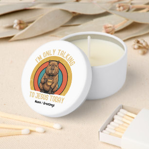 I'm Only Talking To Jesus Today Funny Capybara Mini Candle Favors