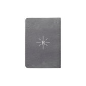 I'm Out of Here | Faux Gray Leather Monogram Passport Holder (Back)