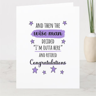I'm Outta Here" Funny Retirement Letterpress Thank You Card