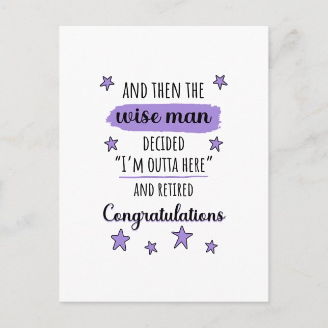 I'm Outta Here" Funny Retirement Postcard (Front)