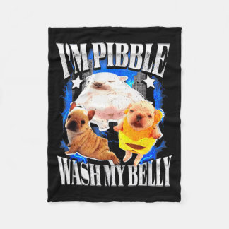 Im Pibble Wash My Belly Frenchie Bulldog Fleece Blanket