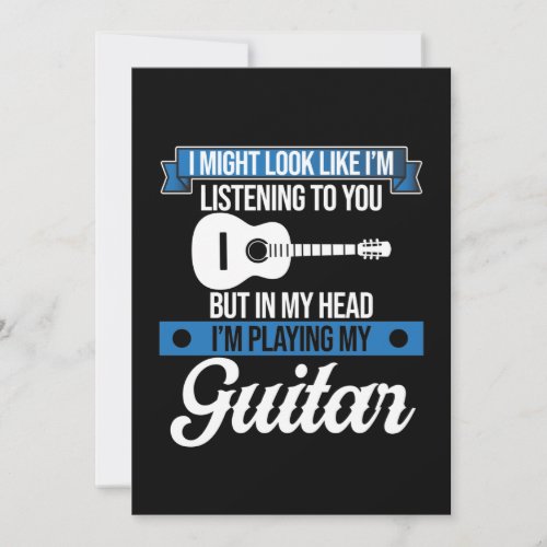 Im Playing Guitar Music Player Musician Guitarist Thank You Card