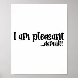 Im Pleasant… Dammit Funny Sarcasm _2  Poster